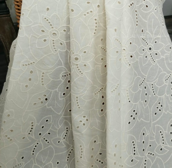 Embroidery cotton fabric By the yard