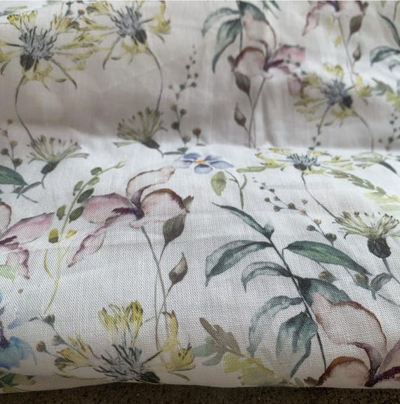 Print Linen fabric by the yard