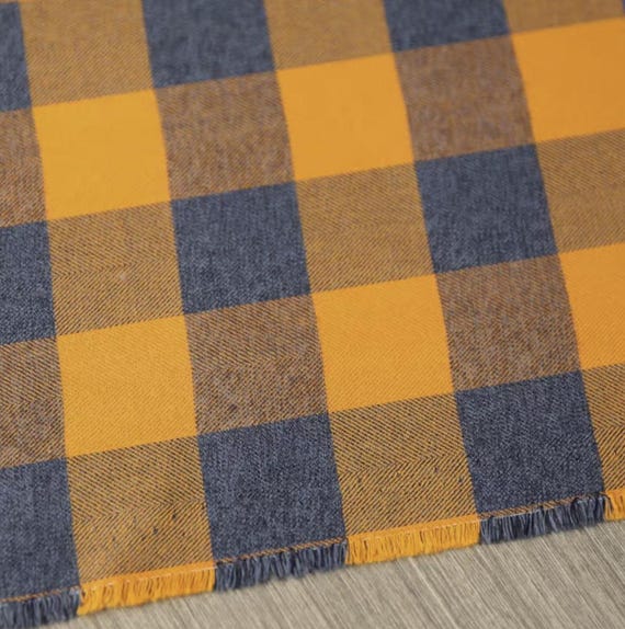 Plaid cotton fabric by the yard