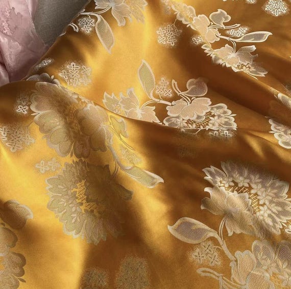 Multi Color Options Jacquard silk fabric by the yard