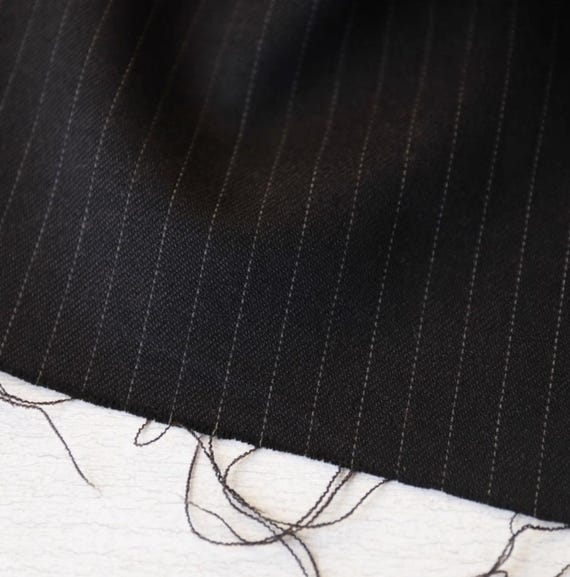 Striped Worsted Wool fabric by the yard