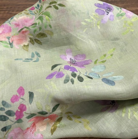 Print ramie fabric by the yard