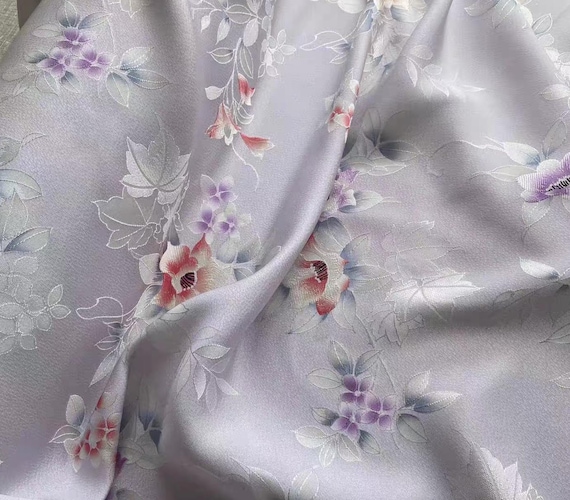 Jacquard print silk fabric by the yard