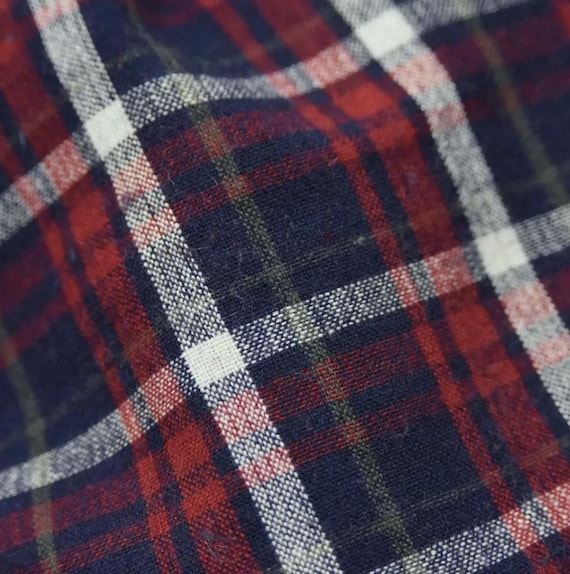 Plaid wool fabric by the yard Made in Italy