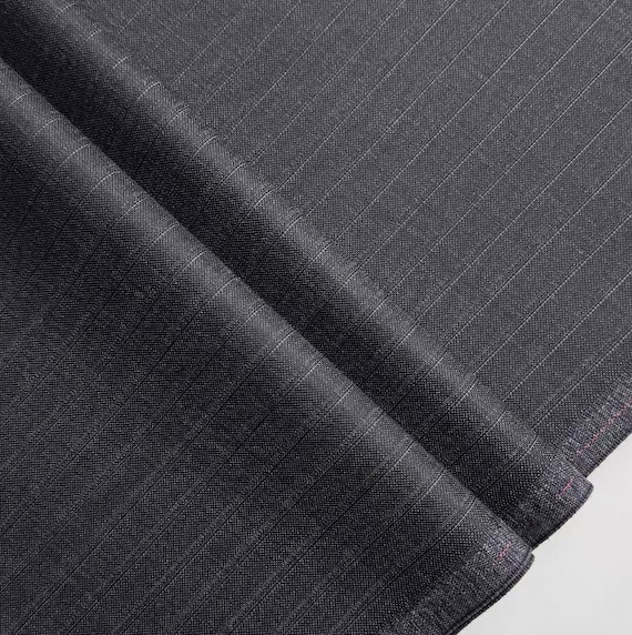 Striped Worsted wool fabric by the yard
