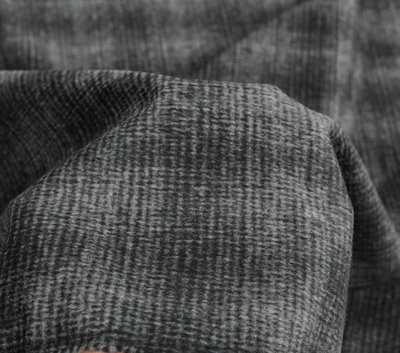 Plaid checkered wool fabric by the yard