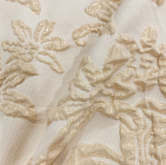Jacquard brocade fabric by the yard