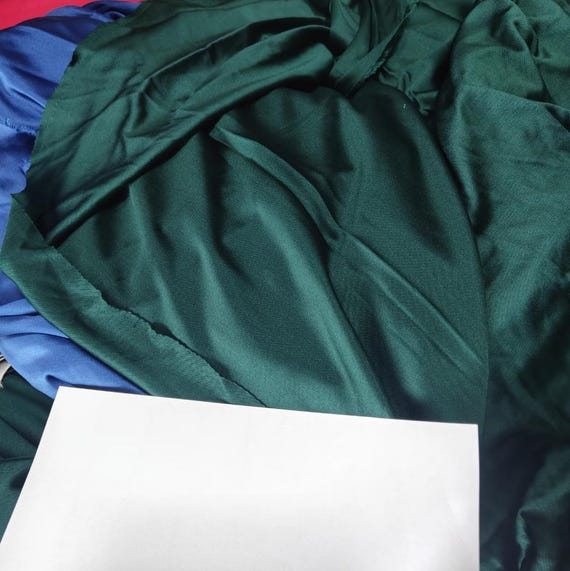 Dark Green Knit silk fabric by the yard