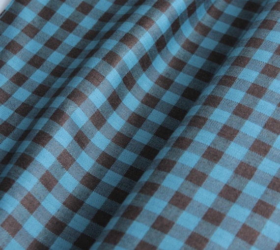 Italian Fabric Plaid Worsted Wool fabric by the yard for Suiting