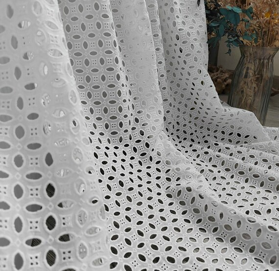 Embroidery cotton fabric By the yard