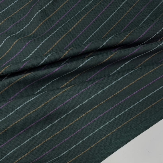 Striped Worsted Wool fabric by the yard