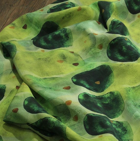 Print cupra fabric, Floral cupro fabric by the yard
