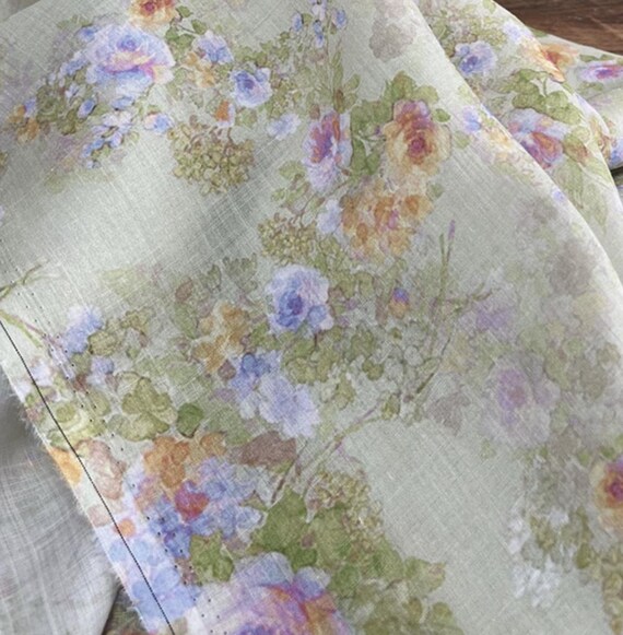 Print ramie fabric by the yard for blouses, dresses,  skirts, clothes fabric