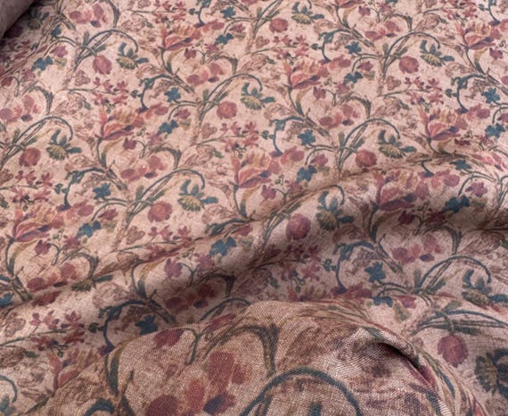 Print linen fabric by the yard