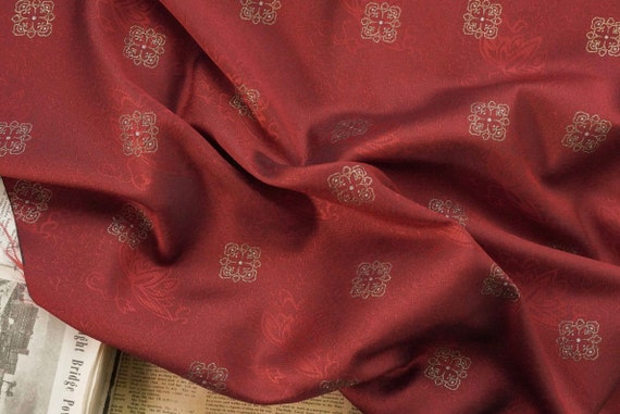 Jacquard brocade fabric by the yard