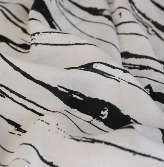 Print linen fabric by the yard