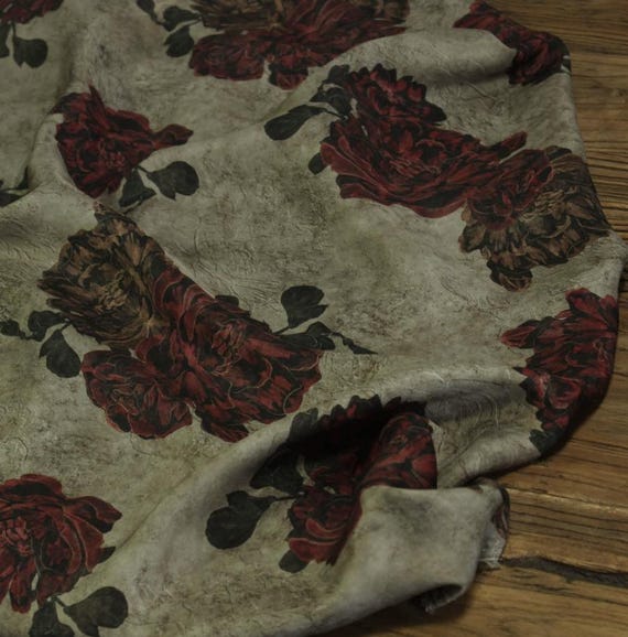 Print cupra fabric, Floral cupro fabric by the yard
