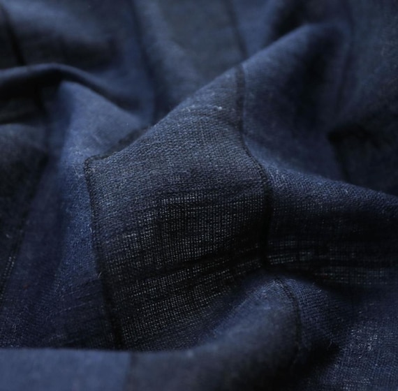 Striped linen fabric by the yard
