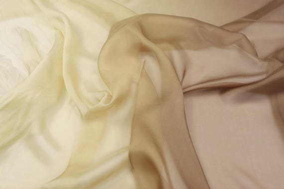 Ombre chiffon silk fabric by the yard
