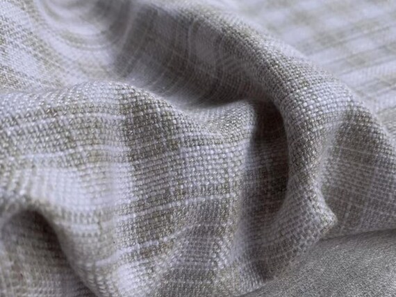 Heavy Weight plaid linen fabric by the yard Upholstery Fabric