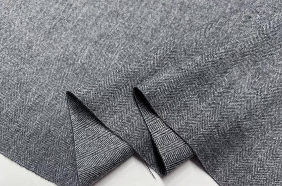 Herringbone Silk wool camel hair fabric by the yard