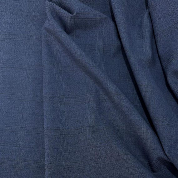 Plaid Worsted Wool fabric by the yard