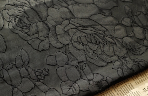 Jacquard floral fabric by the yard