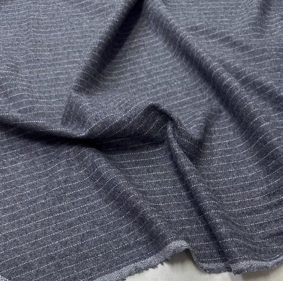 Striped wool fabric by the yard