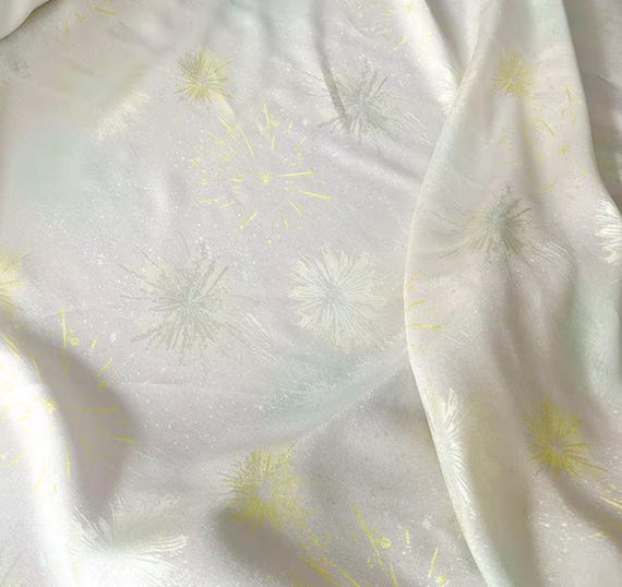 Firework floral silk fabric by the yard