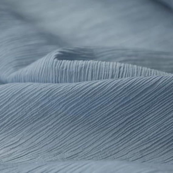 Crinkled Silk cotton fabric by the yard