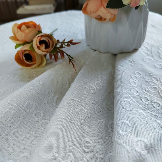 Denim Cotton Embroidery fabric, Flowers Embroidery Fabric, Sold by Meter