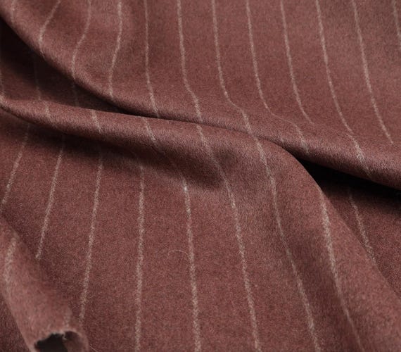 Striped wool fabric by the yard