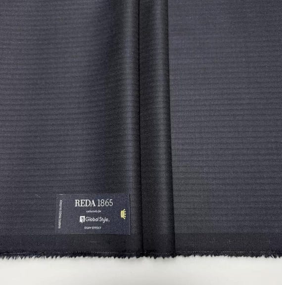 Striped Worsted wool fabric by the yard