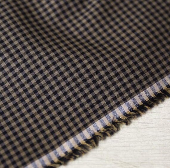 Plaid cotton fabric by the yard