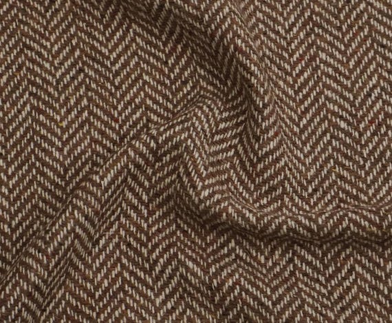 Herringbone wool fabric by the yard