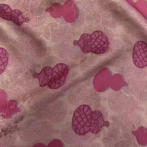 Jacquard Print Gambiered silk fabric by the yard