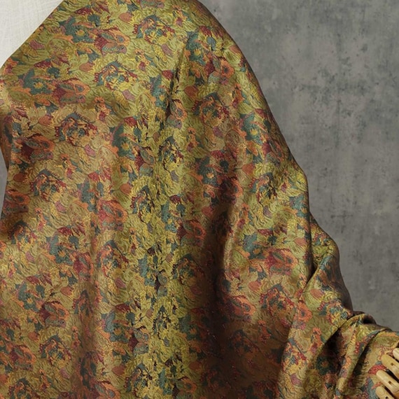 Jacquard brocade fabric by the yard