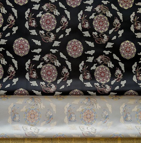 Jacquard brocade fabric by the yard