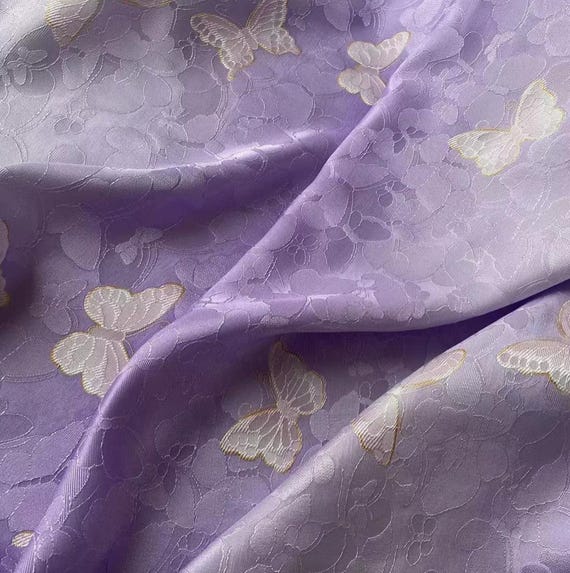 Jacquard print silk fabric by the yard