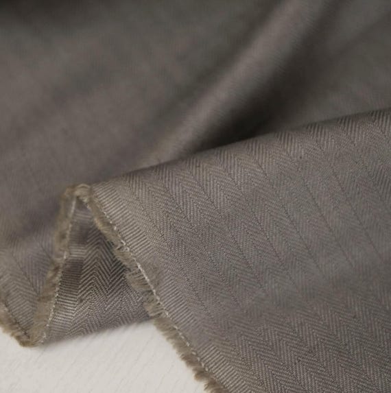 Herringbone linen fabric by the yard