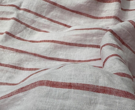 Striped Hemp fabric by the yard