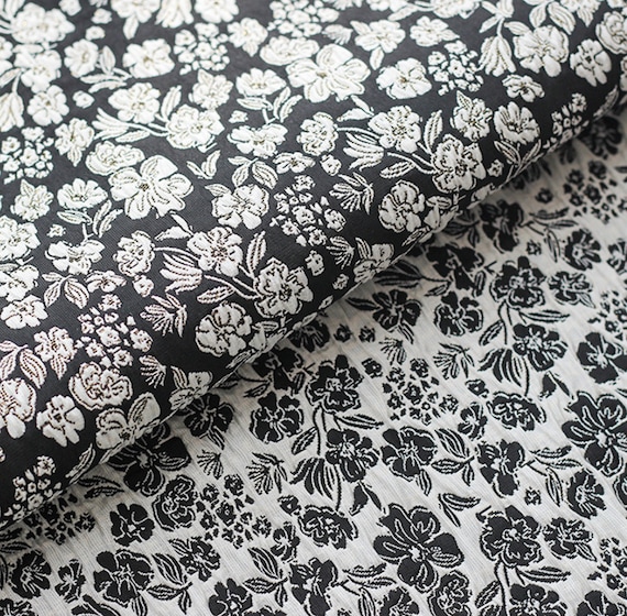 Jacquard floral fabric by the yard