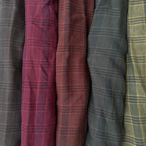 Yarn dyed linen fabric, plaid checks gingham checkered linen fabric by the yard