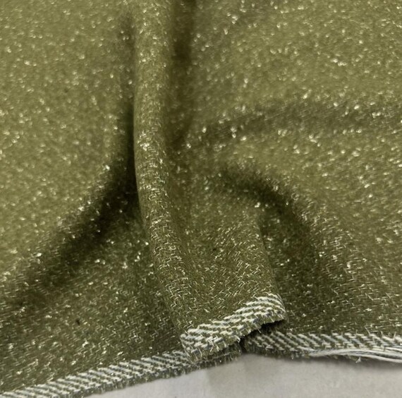 Tweed wool fabric by the yard