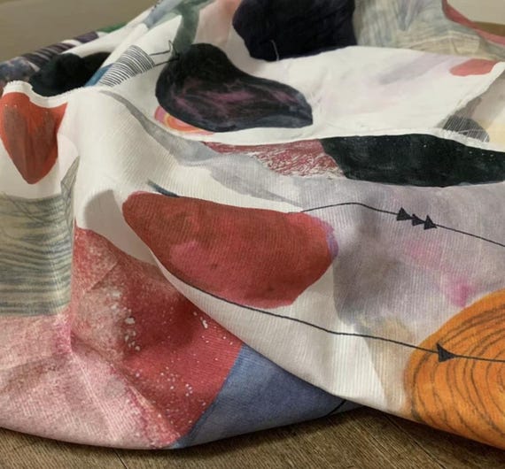 Print tencel linen fabric by the yard
