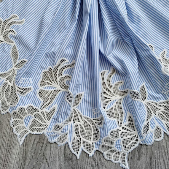 Embroidery lace fabric, Embroidery Flowers, Sold by Meter