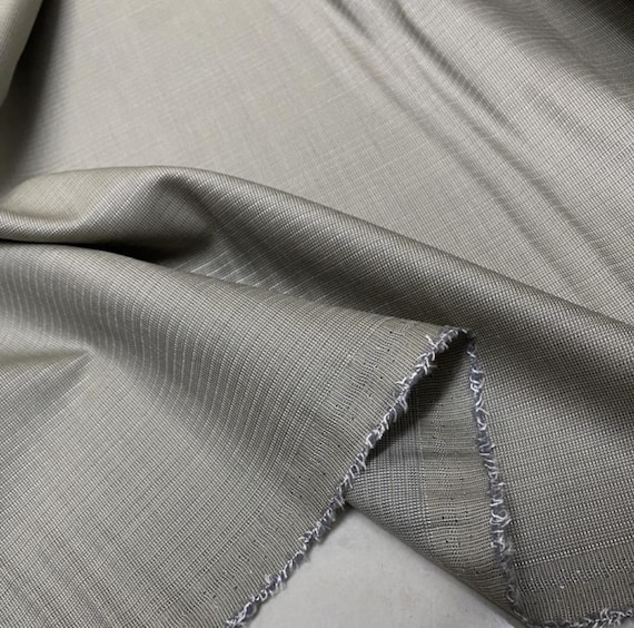 Striped Silk wool fabric by the yard