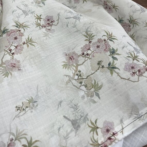 Print ramie fabric by the yard for blouses, dresses,  skirts, clothes fabric