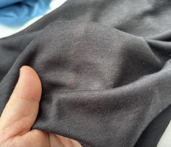 Knit Cashmere Wool fabric by the yard - black