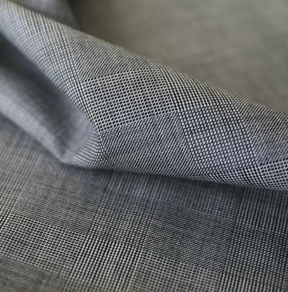 Plaid worsted wool fabric by the yard